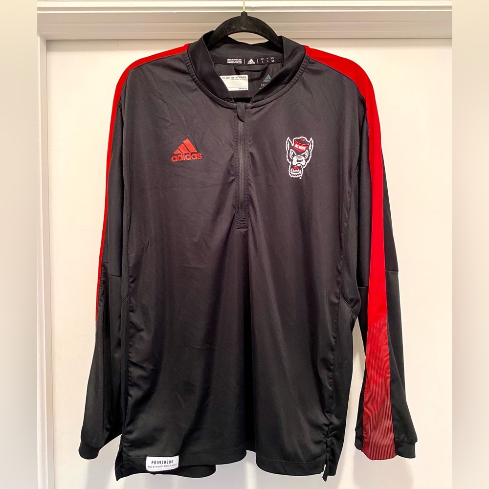 NC State North Carolina State University Wolfpack Quarter Zip Adidas Primeblue L